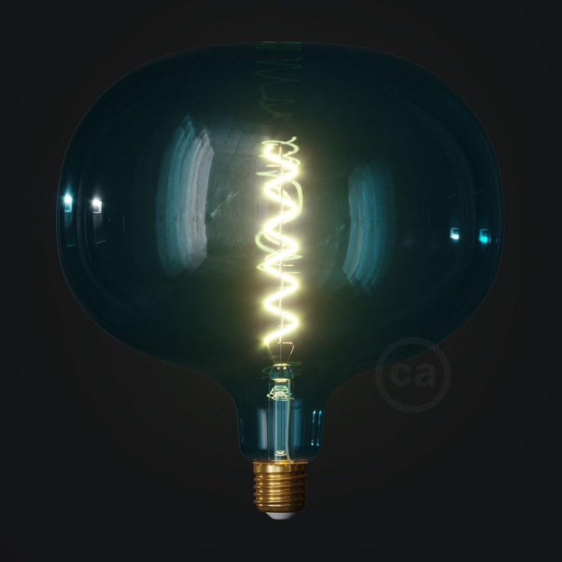Bombilla LED XXL Cobble Serie Pastel, Ocean Blue filamento espiral 4W E27 Regulable 2200K