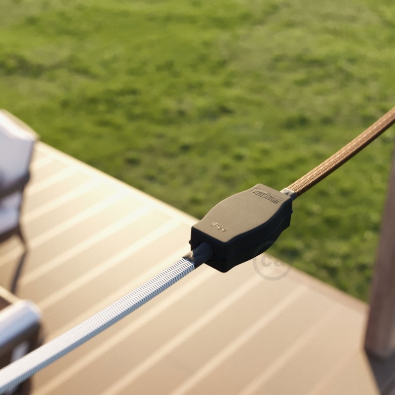Caja de conexiones para Guirnaldas Lumet con adaptador para cables redondos y planos