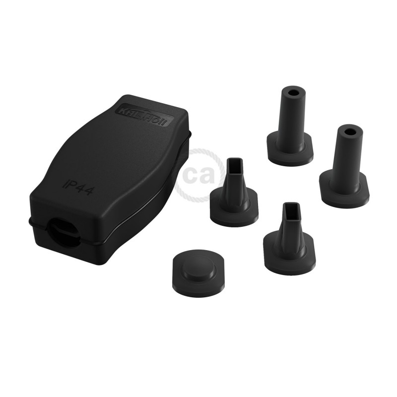 Caja de conexiones para Guirnaldas Lumet con adaptador para cables redondos y planos