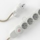 Multienchufe con cable en Lino Natural Neutro RN01 y clavija Schuko con anillo comfort