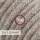 Multienchufe con cable en Lino Natural Neutro RN01 y clavija Schuko con anillo comfort