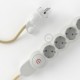 Multienchufe con cable en Jute RN06 y clavija Schuko con anillo comfort
