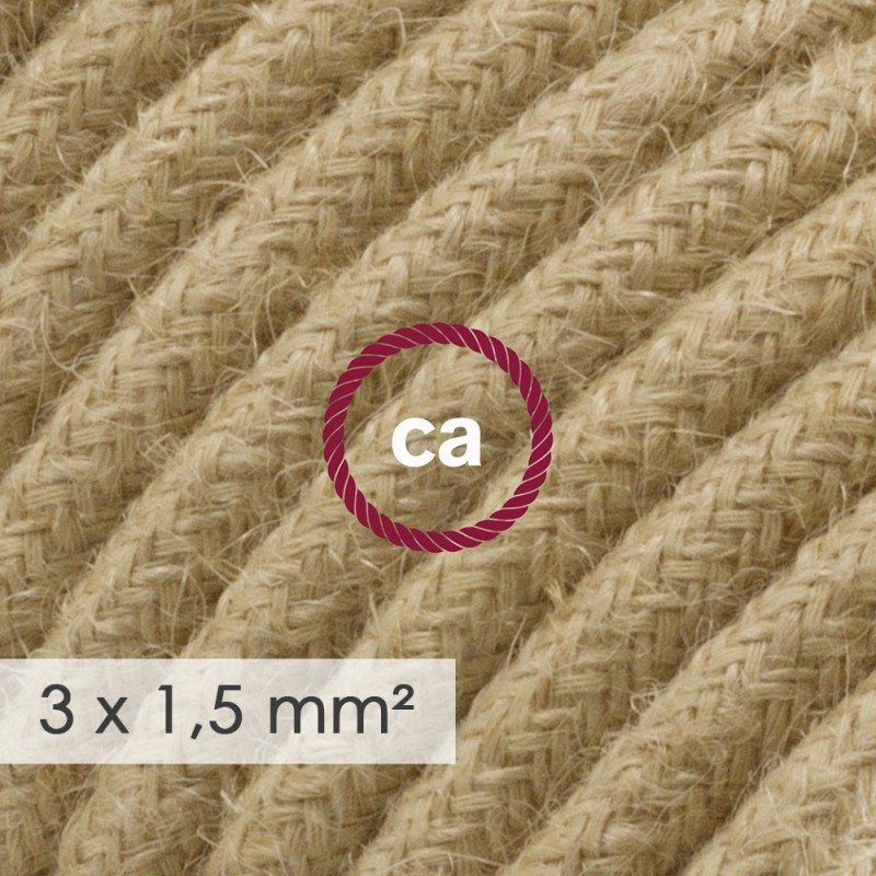 Multienchufe con cable en Jute RN06 y clavija Schuko con anillo comfort