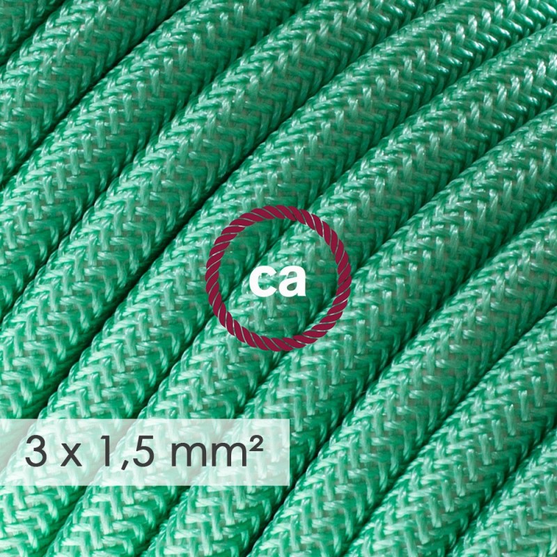 Multienchufe con cable en tejido efecto seda Ópalo RH69 y clavija Schuko con anillo comfort