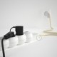Multienchufe con cable en tejido efecto seda Marfil RM00 y clavija Schuko con anillo comfort