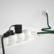 Multienchufe con cable en tejido efecto seda Verde Oscuro RM21 y clavija Schuko con anillo comfort