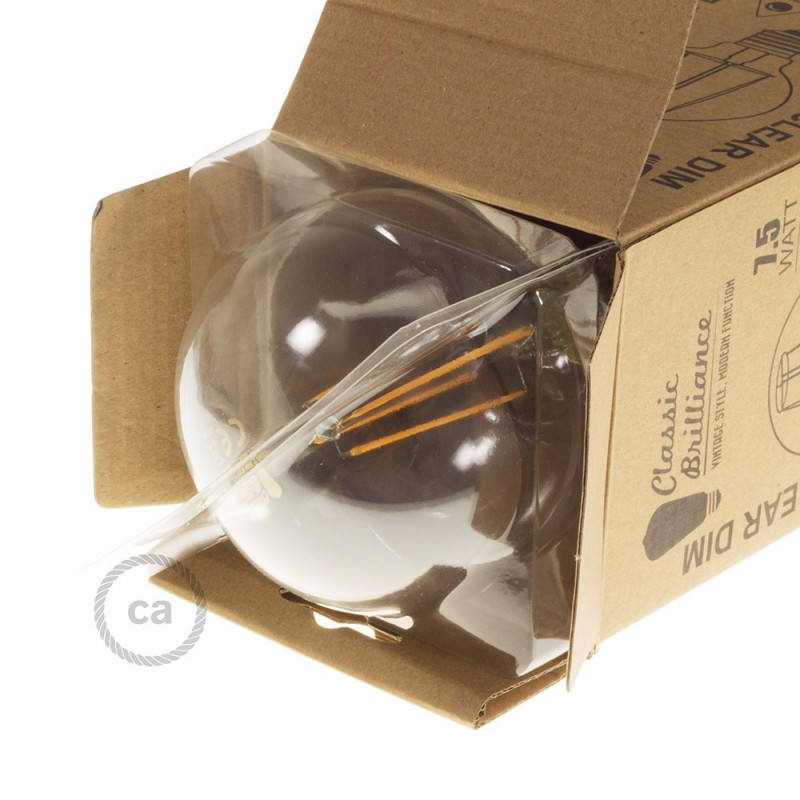 Bombilla Transparente LED Globo G95 Filamento Largo 7,5W E27 Decorativa Vintage Dimmable 2200K