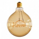 Bombilla Globo G125 LED Dorada para suspensiones - Filamento letra "Home" - 5W E27 Decorativa Vintage 2000K
