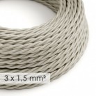 Cable electrico de sección grande 3x1,50 trenzado - Tejido Efecto Seda Marfil TM00