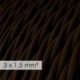 Cable electrico de sección grande 3x1,50 trenzado - Tejido Efecto Seda Marrón TM13