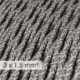 Cable electrico de sección grande 3x1,50 trenzado - Lino Natural Gris TN02