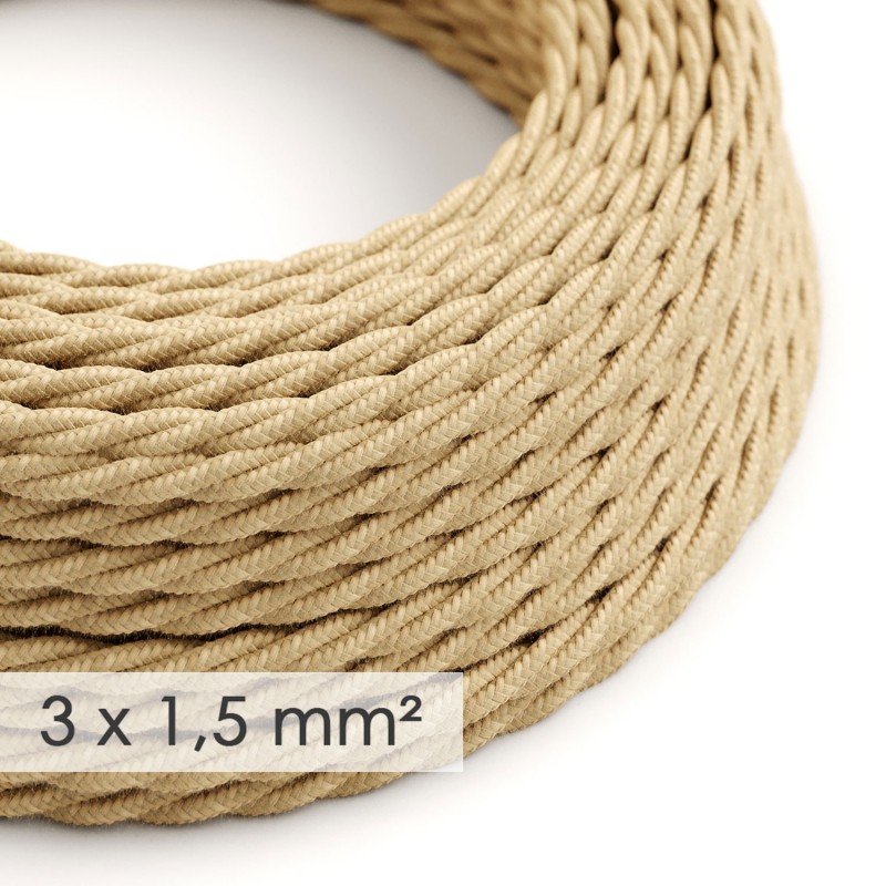 Cable electrico de sección grande 3x1,50 trenzado - Jute TN06