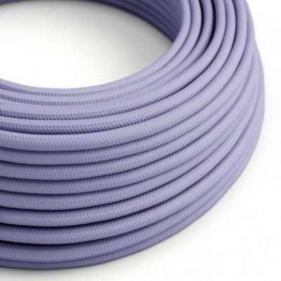 Cable Eléctrico Redondo Recubierto en tejido Efecto Seda Color Sólido, Lila RM07