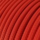 Cable Eléctrico Redondo Recubierto en tejido Efecto Seda Color Sólido, Rojo RM09