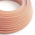 Cable Eléctrico Redondo Recubierto en tejido Efecto Seda ZigZag, Naranja RZ15