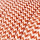 Cable Eléctrico Redondo Recubierto en tejido Efecto Seda ZigZag, Naranja RZ15