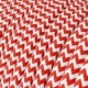 Cable Eléctrico Redondo Recubierto en tejido Efecto Seda ZigZag, Rojo RZ09