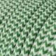 Cable Eléctrico Redondo Recubierto en tejido Efecto Seda ZigZag, Verde RZ06