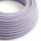 Cable Eléctrico Redondo Recubierto en tejido Efecto Seda ZigZag, Lila RZ07