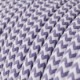 Cable Eléctrico Redondo Recubierto en tejido Efecto Seda ZigZag, Lila RZ07