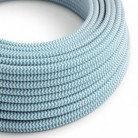 Cable Eléctrico Redondo Recubierto en tejido Efecto Seda ZigZag, Turquesa RZ11