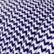 Cable Eléctrico Redondo Recubierto en tejido Efecto Seda ZigZag, Azul RZ12