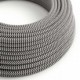 Cable Eléctrico Redondo Recubierto en tejido Efecto Seda ZigZag, Negro RZ04