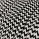 Cable Eléctrico Redondo Recubierto en tejido Efecto Seda ZigZag, Negro RZ04