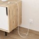 Cable Eléctrico Trenzado Recubierto en tejido Efecto Seda Color Sólido Blanco TM01
