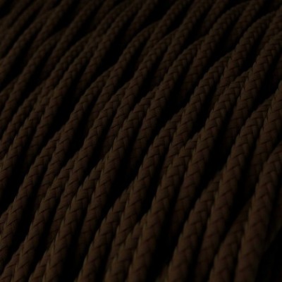 Cable Eléctrico Trenzado Recubierto en tejido Efecto Seda Color Sólido, Marrón TM13