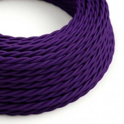 Cable Eléctrico Trenzado Recubierto en tejido Efecto Seda Color Sólido, Púrpura TM14