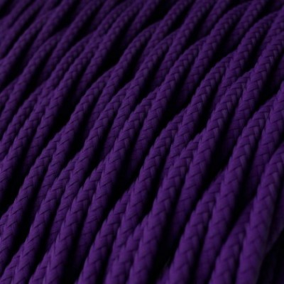 Cable Eléctrico Trenzado Recubierto en tejido Efecto Seda Color Sólido, Púrpura TM14