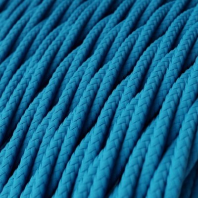 Cable Eléctrico Trenzado Recubierto en tejido Efecto Seda Color Sólido, Turquesa TM11