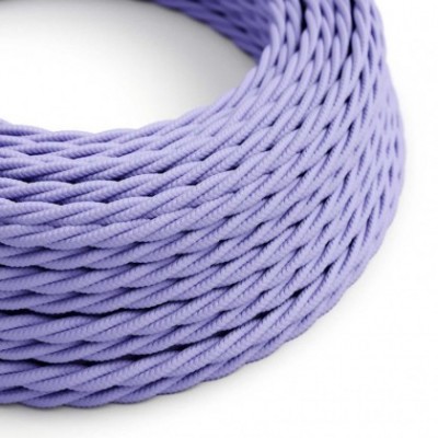 Cable Eléctrico Trenzado Recubierto en tejido Efecto Seda Color Sólido, Lila TM07