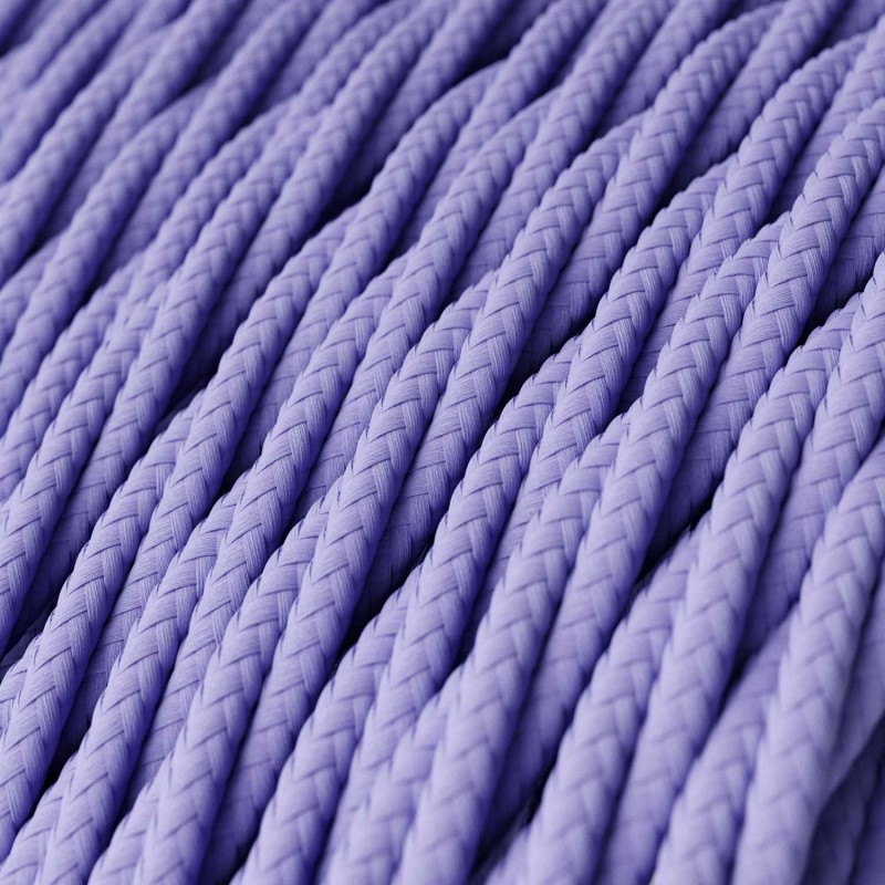 Cable Eléctrico Trenzado Recubierto en tejido Efecto Seda Color Sólido, Lila TM07