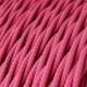 Cable Eléctrico Trenzado Recubierto en tejido Efecto Seda Color Sólido, Fuchsia TM08