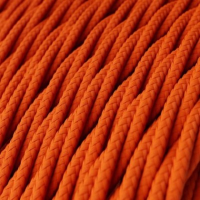 Cable Eléctrico Trenzado Recubierto en tejido Efecto Seda Color Sólido, Naranja TM15