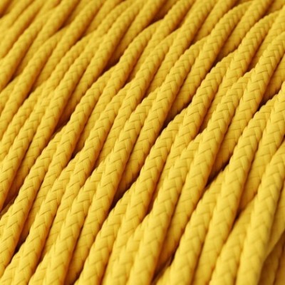 Cable Eléctrico Trenzado Recubierto en tejido Efecto Seda Color Sólido, Amarillo TM10