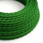 Cable Eléctrico Trenzado Recubierto en tejido Efecto Seda Color Sólido, Verde TM06