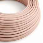 Cable Eléctrico Redondo Recubierto en tejido Efecto Seda Color Sólido, Rosa Baby RM16