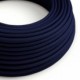 Cable Eléctrico Redondo Recubierto en tejido Efecto Seda Color Sólido, Azul Marino RM20