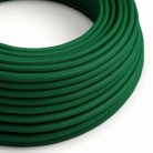 Cable Eléctrico Redondo Recubierto en tejido Efecto Seda Color Sólido, Verde Oscuro RM21