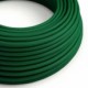 Cable Eléctrico Redondo Recubierto en tejido Efecto Seda Color Sólido, Verde Oscuro RM21