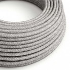 Cable Eléctrico Redondo Recubierto en Lino Natural Gris RN02