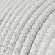 Cable Eléctrico Redondo Recubierto en tejido Efecto Seda Color Sólido, Blanco Glitter RL01