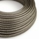 Cable Eléctrico Redondo Recubierto en tejido Efecto Seda Color Sólido, Gris Glitter RL03