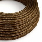 Cable Eléctrico Redondo Recubierto en tejido Efecto Seda Color Sólido, Marrón Glitter RL13