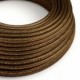 Cable Eléctrico Redondo Recubierto en tejido Efecto Seda Color Sólido, Marrón Glitter RL13