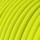 Cable Eléctrico Redondo Recubierto en tejido Efecto Seda Color Sólido, Amarillo Fluo RF10