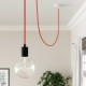 Cable Eléctrico Redondo Recubierto en tejido Efecto Seda Color Sólido, Naranja Fluo RF15